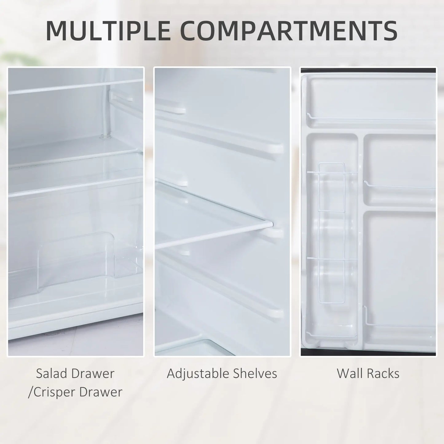 Compact Refrigerator, Mini Fridge with Freezer, Adjustable Shelf, Silver Small Kitchen Appliances at Gallery Canada