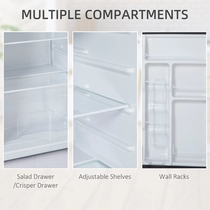 Compact Refrigerator, Mini Fridge with Freezer, Adjustable Shelf, Silver Small Kitchen Appliances at Gallery Canada