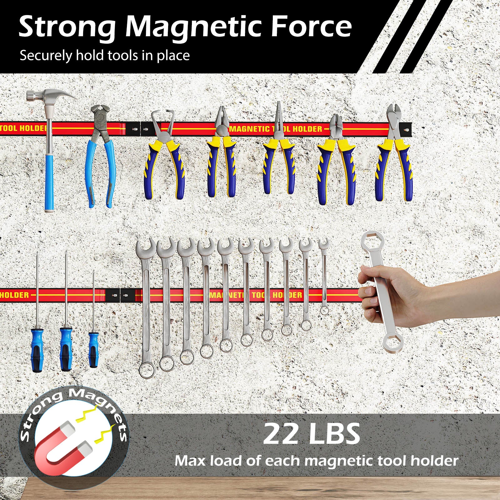 18 Inch Magnetic Tool Holder Strip with Mounting Screws, Red Garages at Gallery Canada