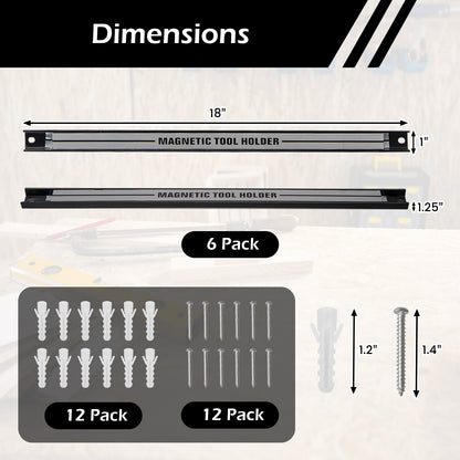 18 Inch Magnetic Tool Holder Strip with Mounting Screws, Silver Garages at Gallery Canada