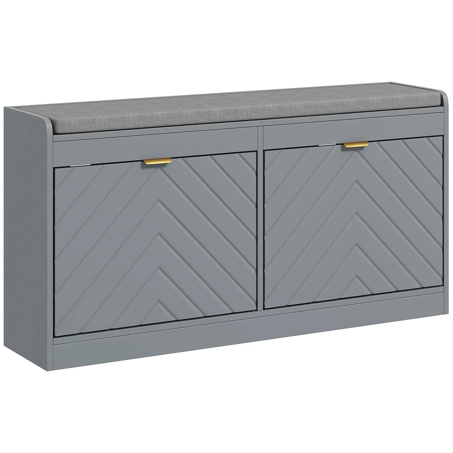 Shoe Storage with Seat, Upholstered Hallway Bench, Shoe Bench with 2 Flip Drawers and 4 Vents for 8 Pairs of Shoes Shoe Storage Cabinets & Racks at Gallery Canada