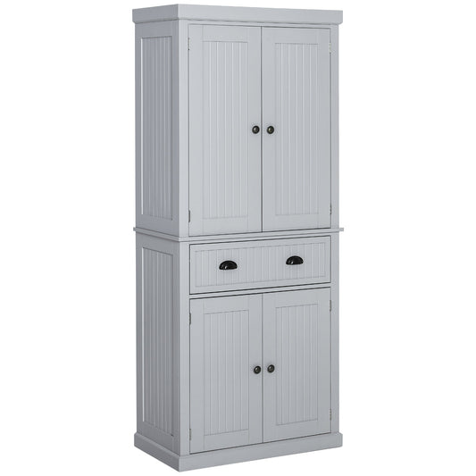 72" Kitchen Pantry, Freestanding Storage Cabinet with Drawer, Doors, Grey - Gallery Canada