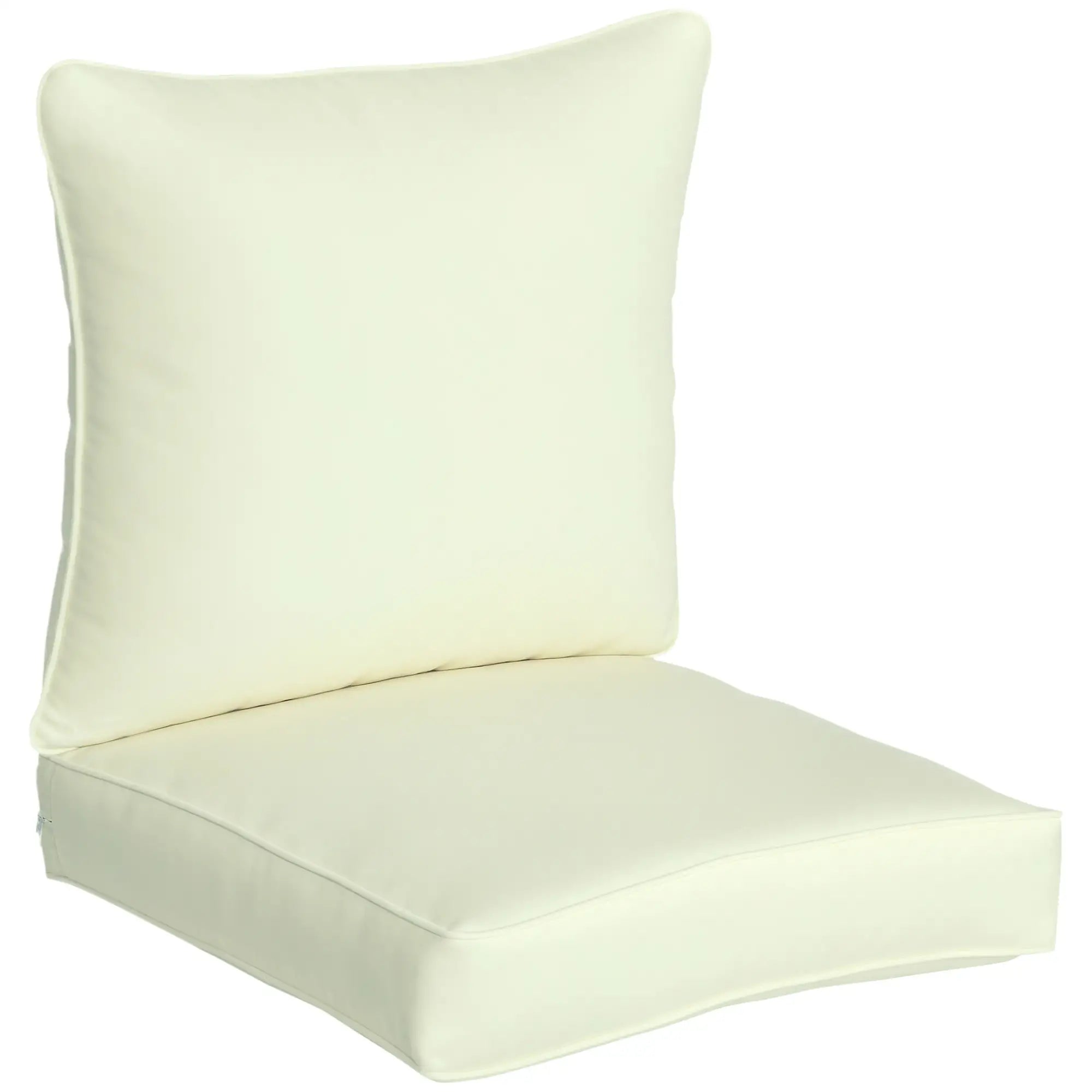 Outsunny Patio Chair Cushions with Back Cushion, Cream White Patio Chair Cushions Polyester, Foam at Gallery Canada