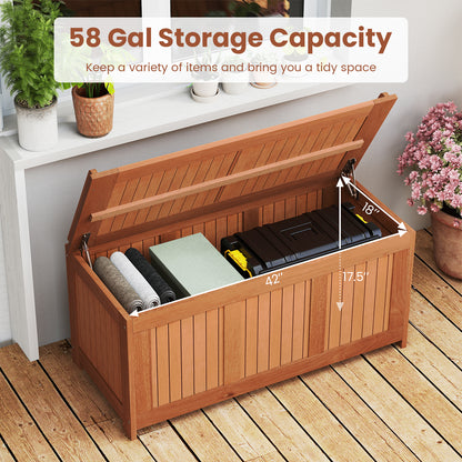 58 Gallon 3-in-1 Patio Wood Deck Box, Flip Top Cushion Storage Sheds & Outdoor Storage at Gallery Canada