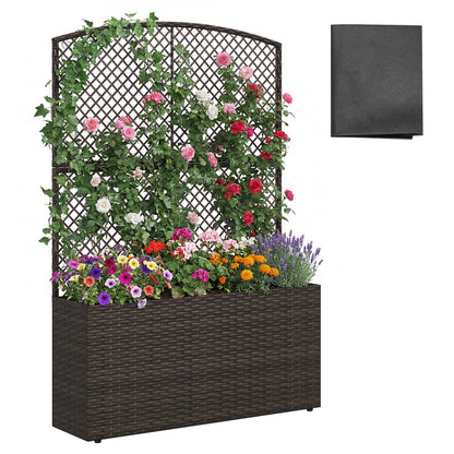 58-Inch Raised Garden Bed with Trellis, Planter Box, Brown Raised Garden Beds Brown at Gallery Canada