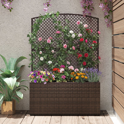58-Inch Raised Garden Bed with Trellis, Planter Box, Brown Raised Garden Beds at Gallery Canada