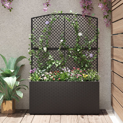 58 Inch Raised Garden Bed with Trellis, Black Raised Garden Beds at Gallery Canada