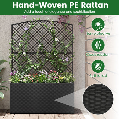 58 Inch Raised Garden Bed with Trellis, Black Raised Garden Beds at Gallery Canada
