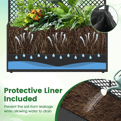 58 Inch Raised Garden Bed with Trellis, Black Raised Garden Beds at Gallery Canada