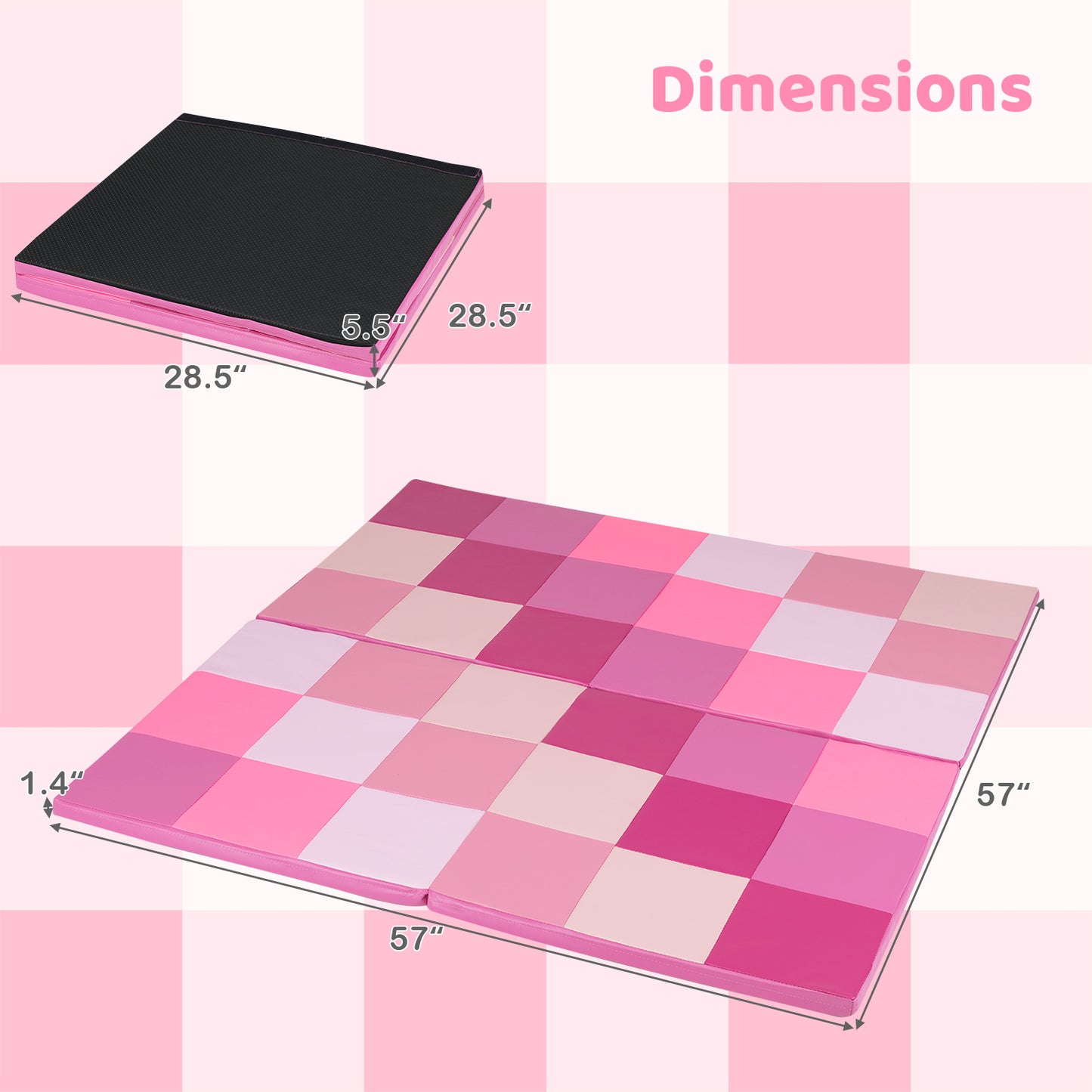 58 Inch Toddler Folding Activity Floor Mat, Pink Baby Gyms & Playmats at Gallery Canada