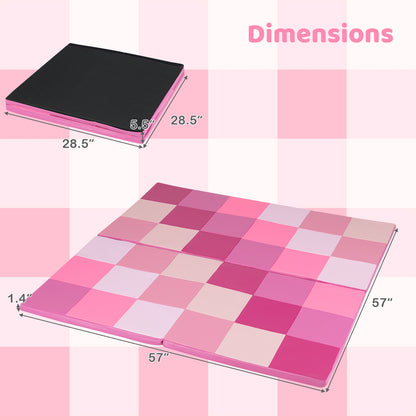 58 Inch Toddler Folding Activity Floor Mat, Pink Baby Gyms & Playmats at Gallery Canada