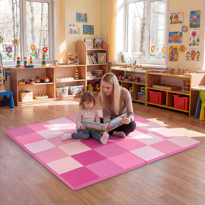 58 Inch Toddler Folding Activity Floor Mat, Pink Baby Gyms & Playmats at Gallery Canada