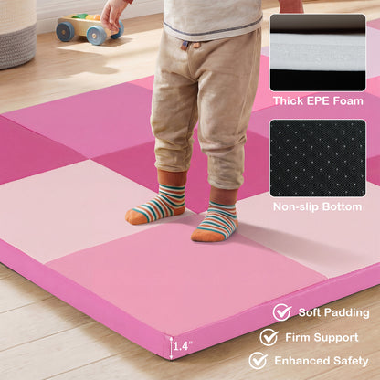 58 Inch Toddler Folding Activity Floor Mat, Pink Baby Gyms & Playmats at Gallery Canada