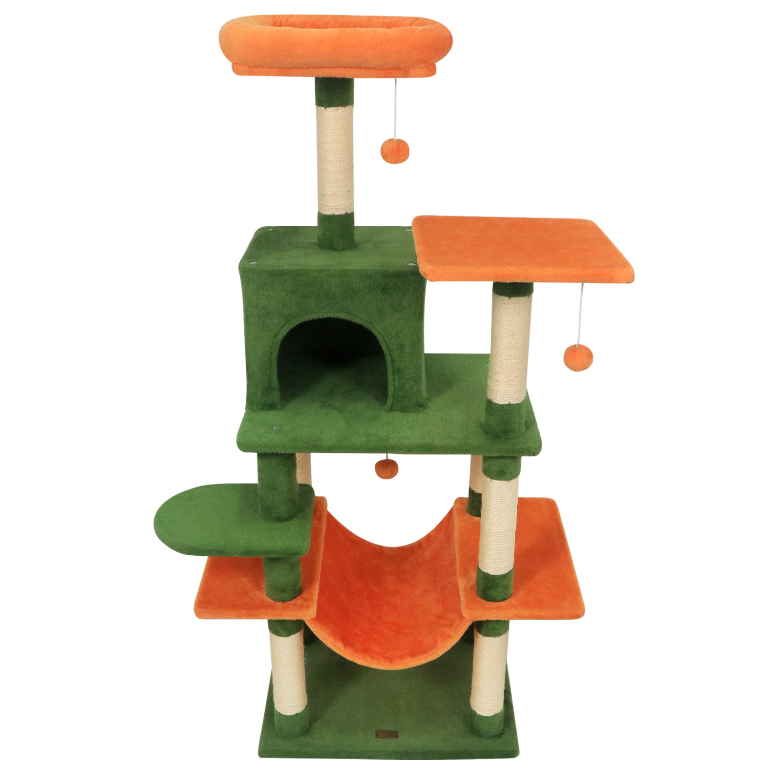58" Multi-Level Cat Tree Soft Plush Cat Tower with Padded Top Perch, Green Cat Trees Condos & Scratchers at Gallery Canada