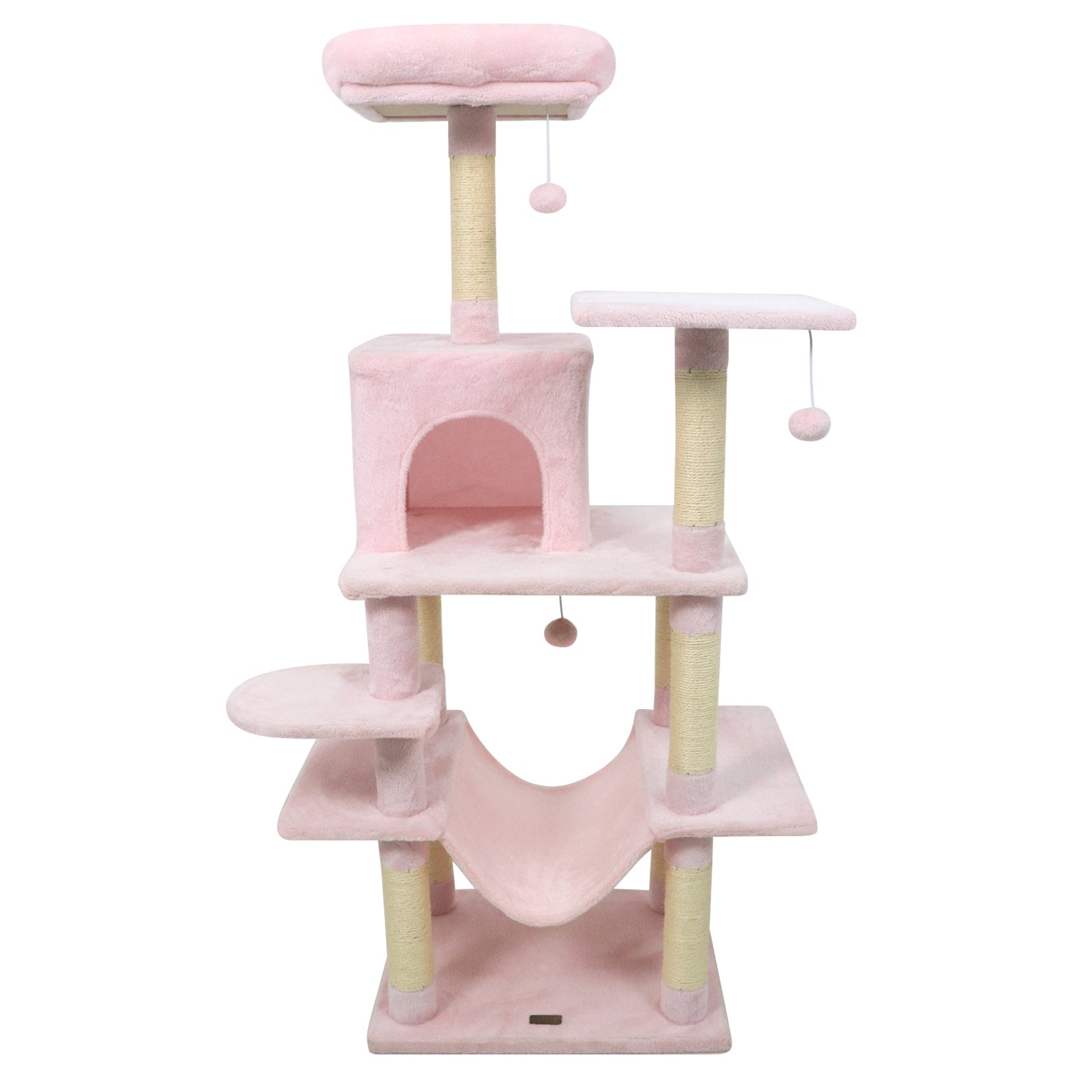58" Multi-Level Cat Tree Soft Plush Cat Tower with Padded Top Perch, Pink Cat Trees Condos & Scratchers at Gallery Canada