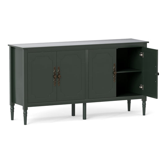 58" Vintage Buffet Cabinet with Pine Legs, Green Sideboards Cabinets & Buffets Green at Gallery Canada