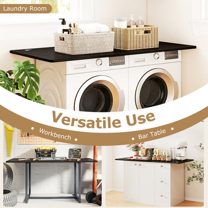 Universal Tabletop, 58" x 28", For Standard And Standing Desk Frame, Black