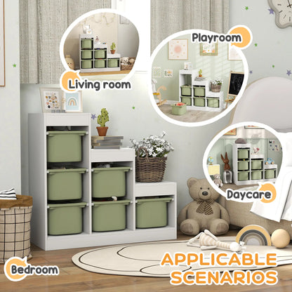 3 Layers Toy Storage Organizer, 6 Plastic Bins, Green Baby & Kids Storage at Gallery Canada