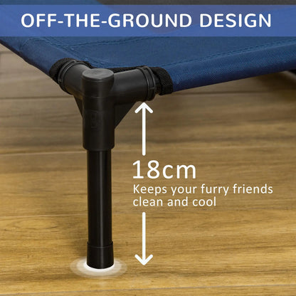 Elevated Dog Bed, XL Dog Cot, 36" x 30" x 7", Blue Elevated Dog Beds at Gallery Canada