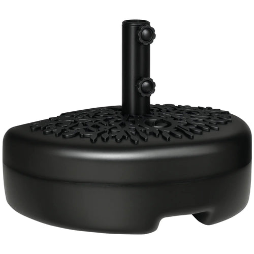 Half Round Umbrella Base, 40lb Water or 46lb Sand, Black