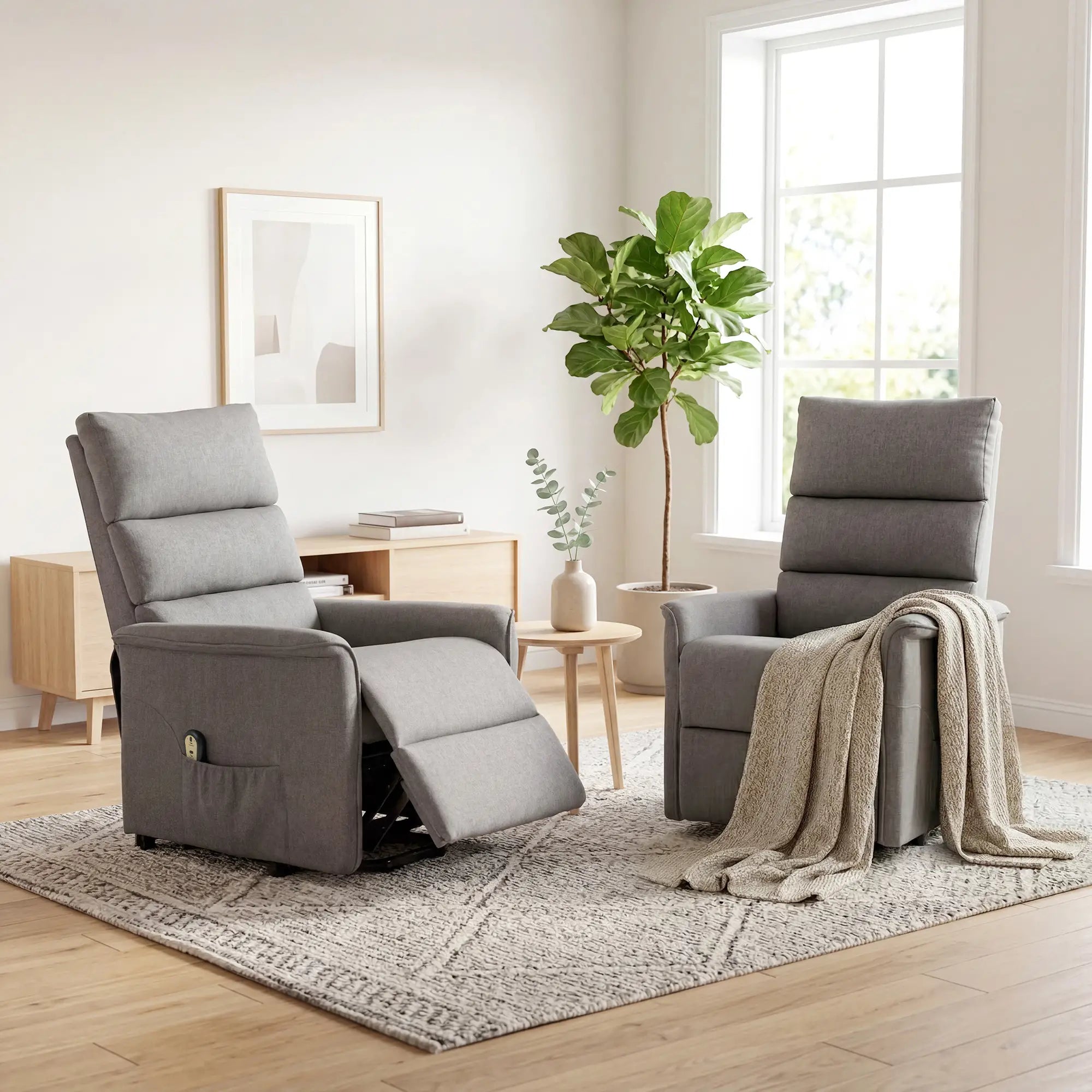 Lift Chair Recliner With Remote Control, Dark Grey Electric Power Lift Chairs at Gallery Canada