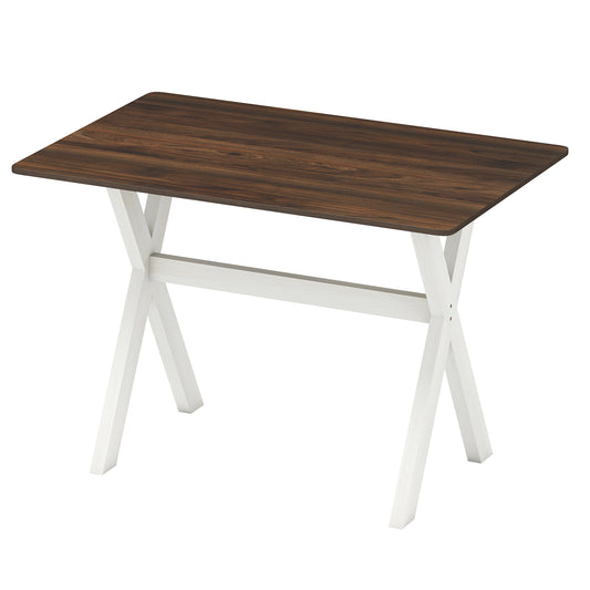 Modern Dining Table, Wooden Kitchen Table, X-Shaped Frame, White