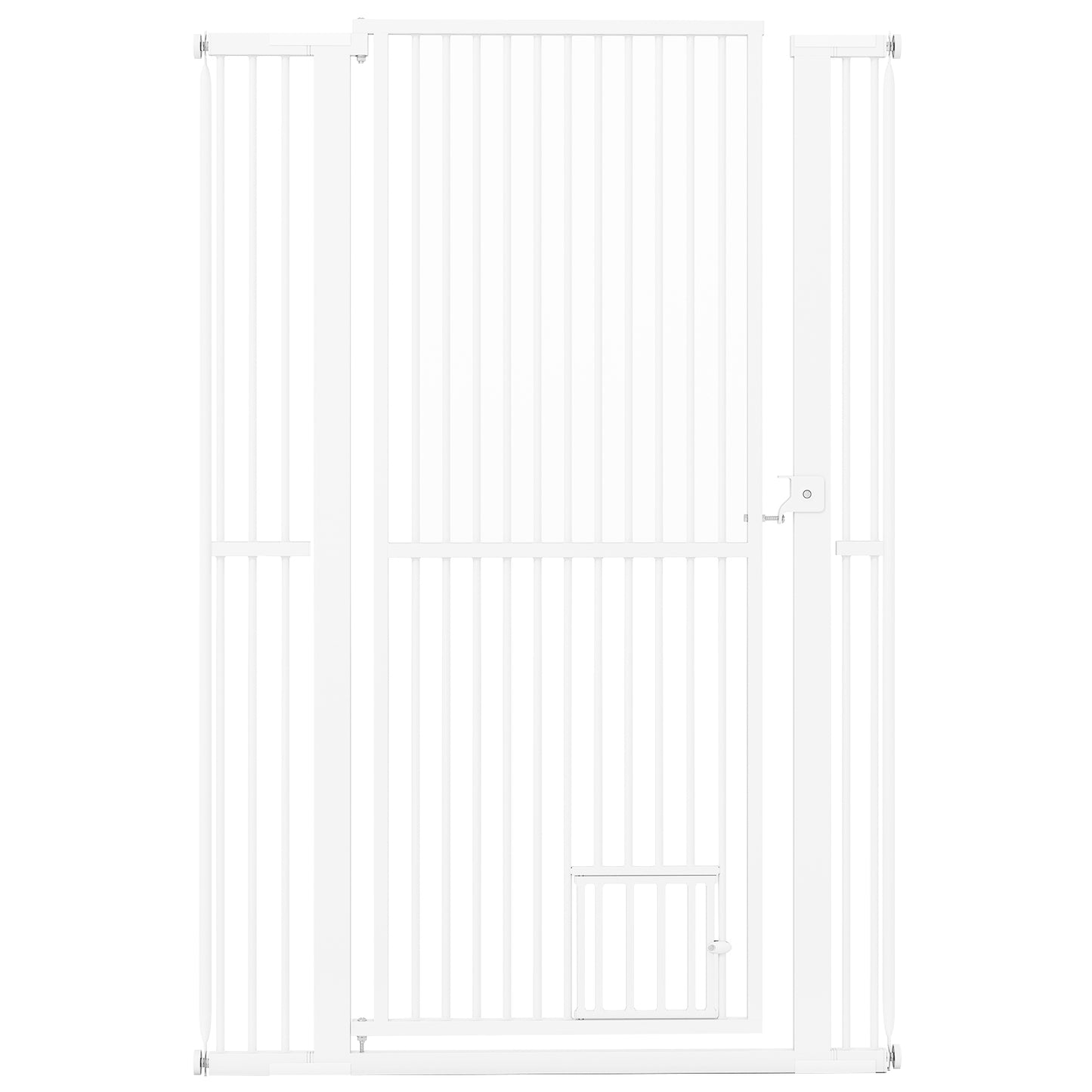 59” Extra Tall Pet Gate Heavy-Duty Metal Cat Gate with Wide Opening, White Pet Gate White at Gallery Canada