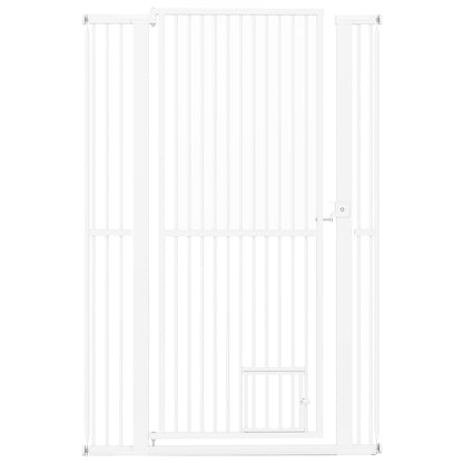 59” Extra Tall Pet Gate Heavy-Duty Metal Cat Gate with Wide Opening, White Pet Gate White at Gallery Canada