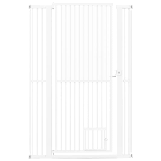 59” Extra Tall Pet Gate Heavy-Duty Metal Cat Gate with Wide Opening, White Pet Gate White at Gallery Canada