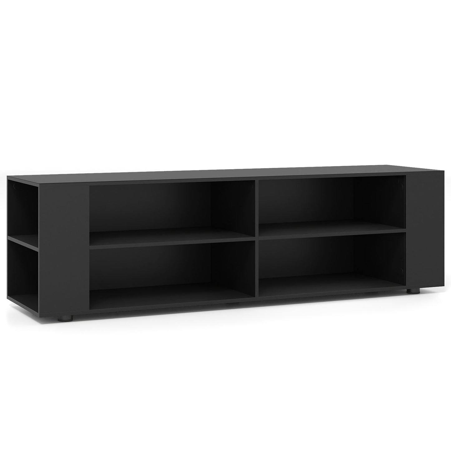 59 Inch Wood TV Stand, Console Storage Entertainment Media, Black Entertainment Centers & TV Stands at Gallery Canada