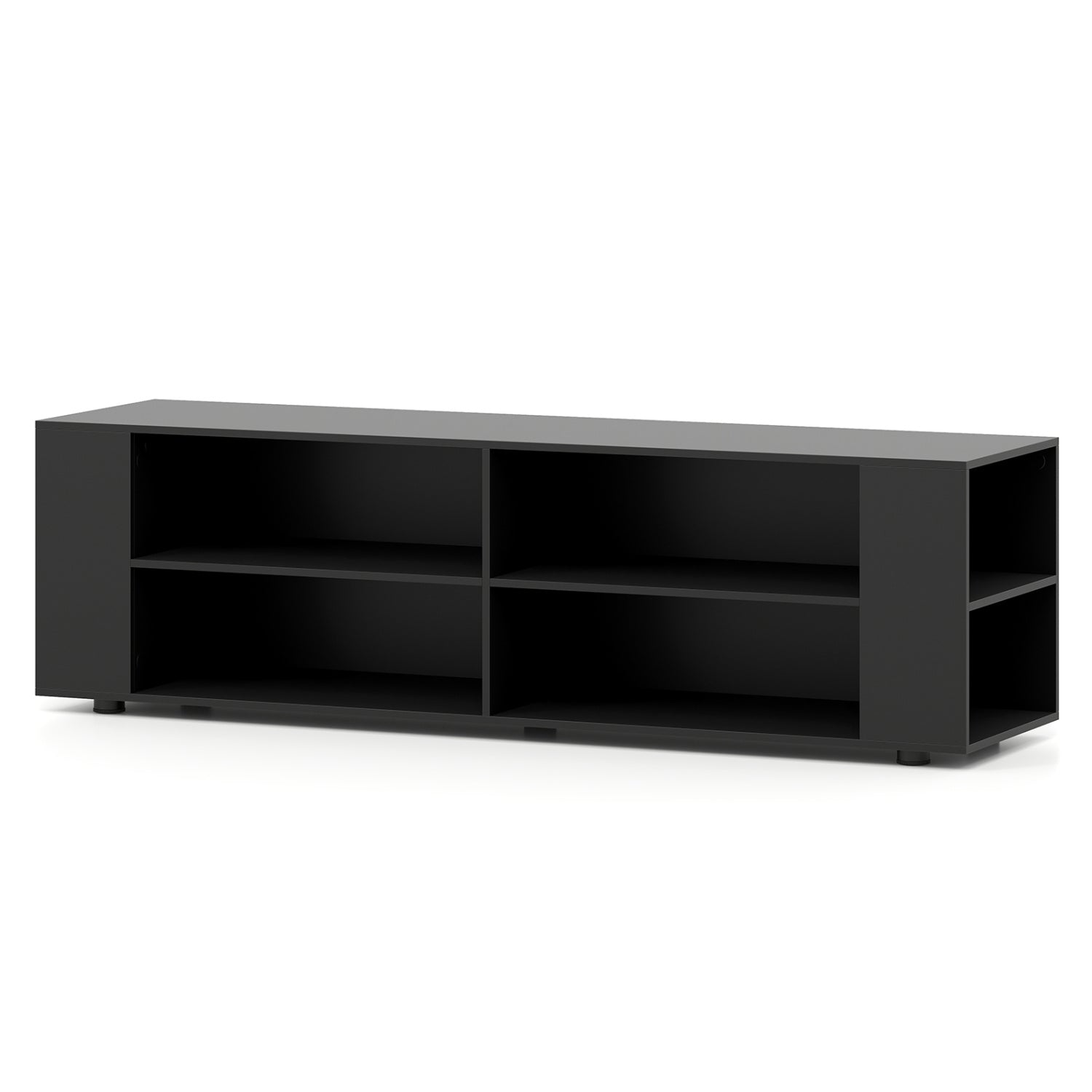 59 Inch Wood TV Stand, Console Storage Entertainment Media, Black Entertainment Centers & TV Stands at Gallery Canada