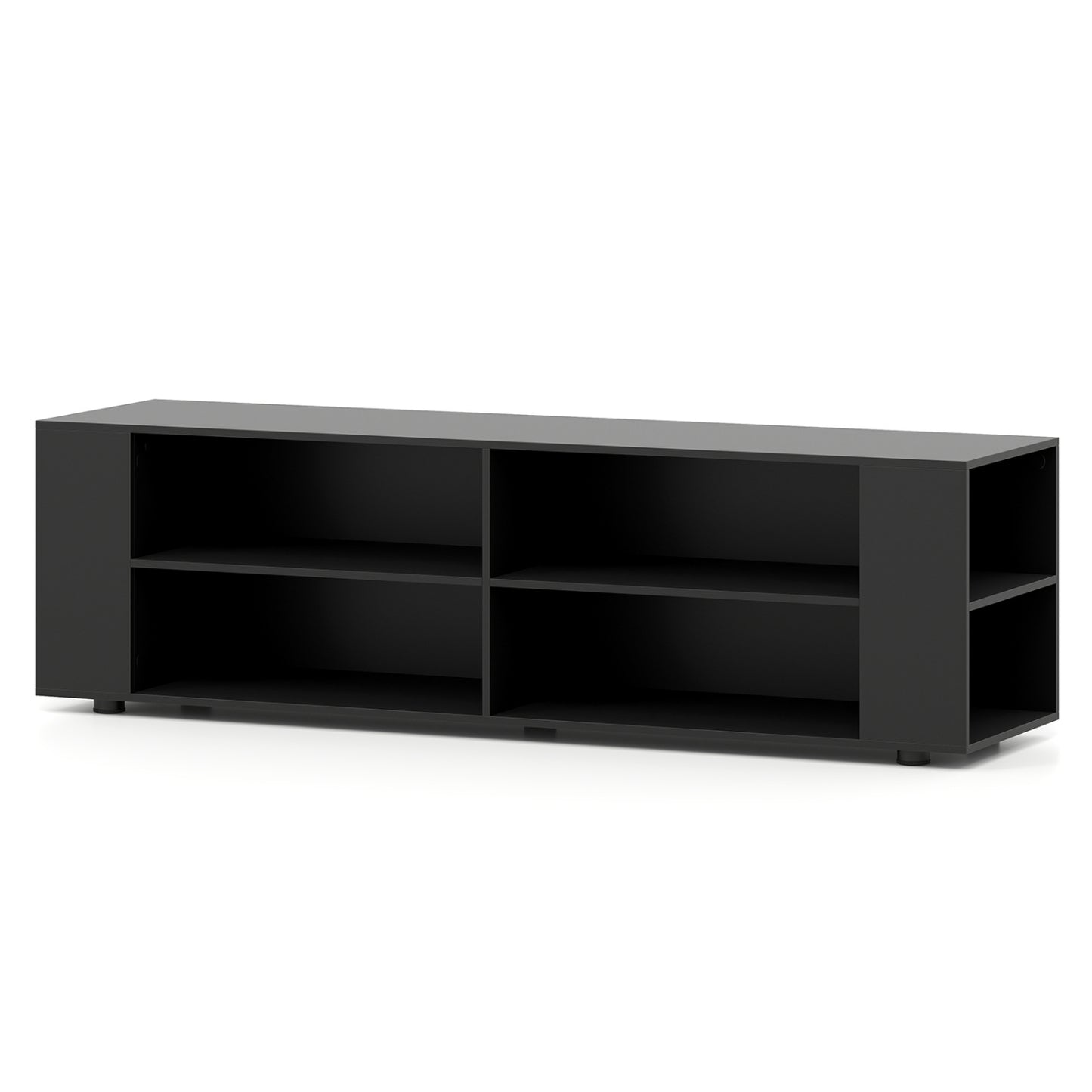 59 Inch Wood TV Stand, Console Storage Entertainment Media, Black Entertainment Centers & TV Stands at Gallery Canada