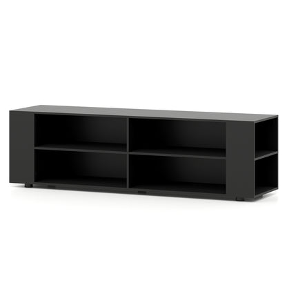 59 Inch Wood TV Stand, Console Storage Entertainment Media, Black Entertainment Centers & TV Stands at Gallery Canada