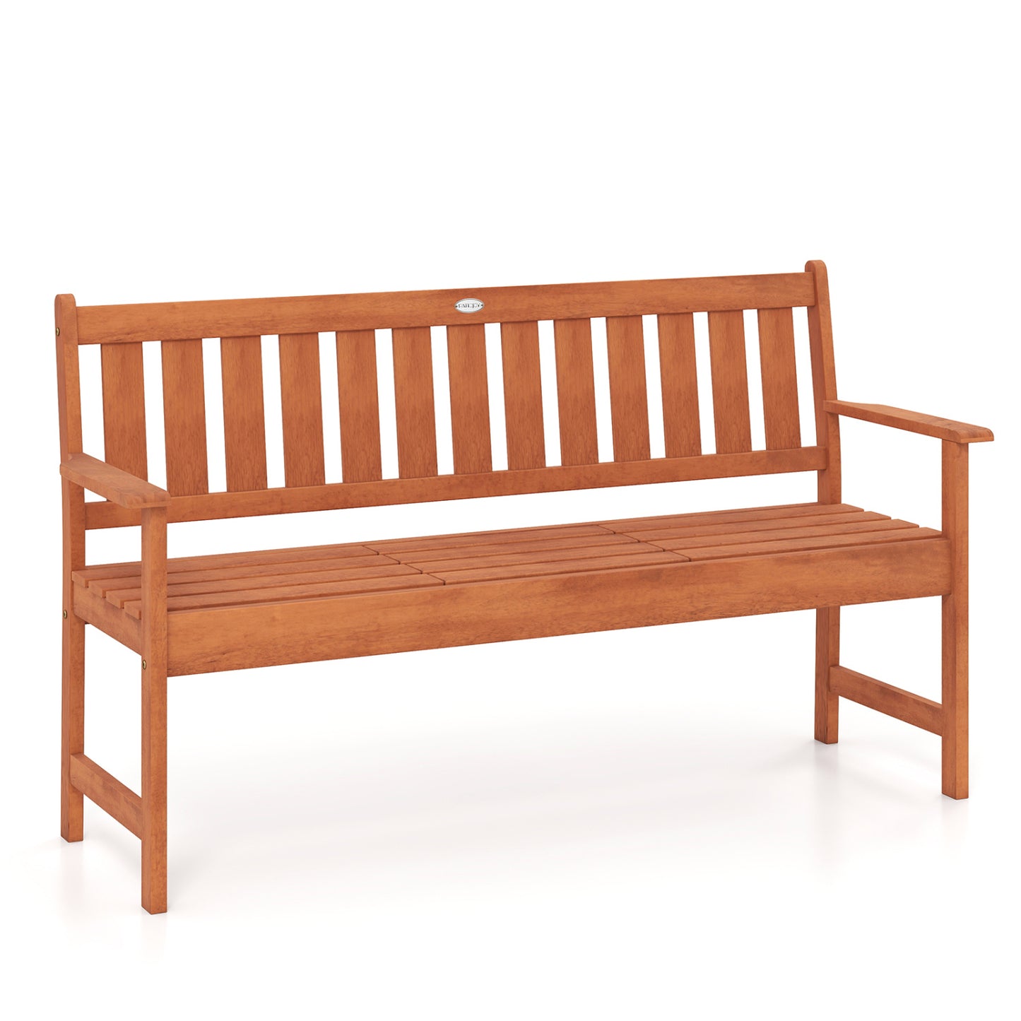 59" Outdoor Wood Garden Bench With Pull-Out Table