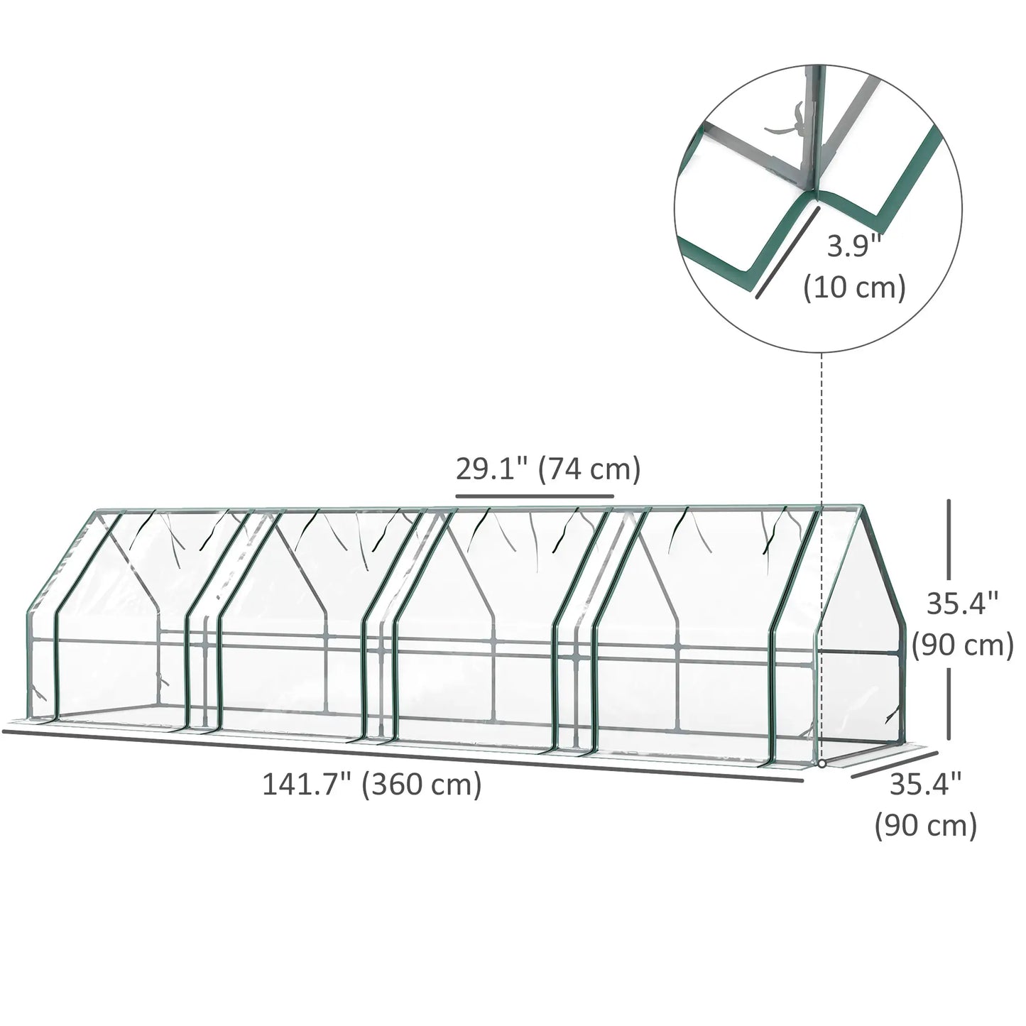 Portable Mini Greenhouse, Growing Tent, w/ Zippered Doors, Clear Greenhouses at Gallery Canada