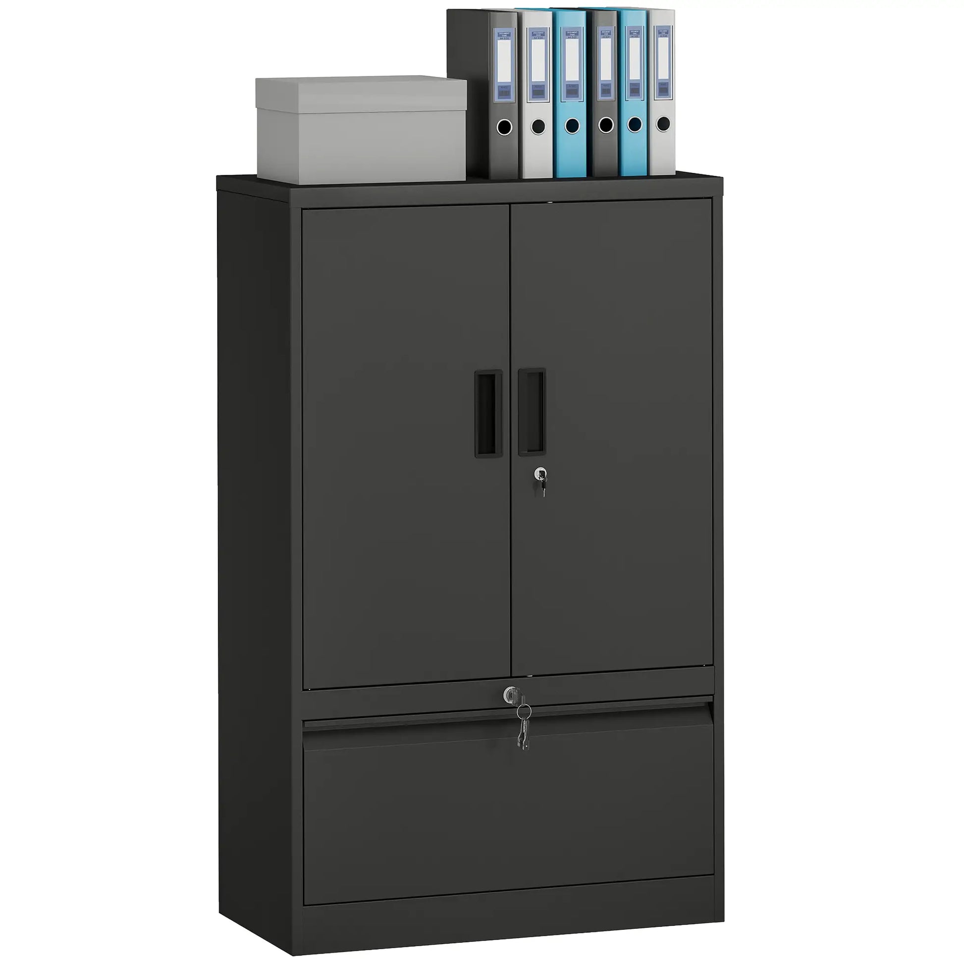 Lateral Filing Cabinet, Metal Storage Cabinet, Black Office Cabinets & Cupboards at Gallery Canada