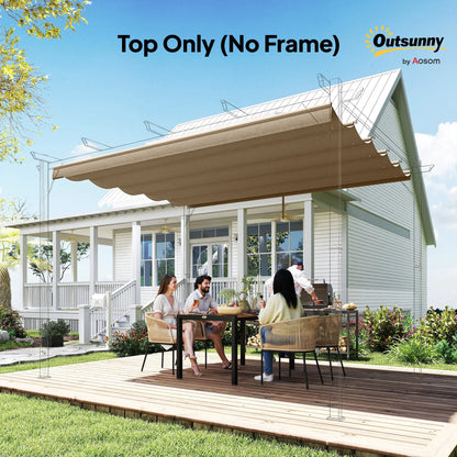 Retractable Pergola Canopy, 10' x 10', Tan Gazebo Canopy Replacement at Gallery Canada