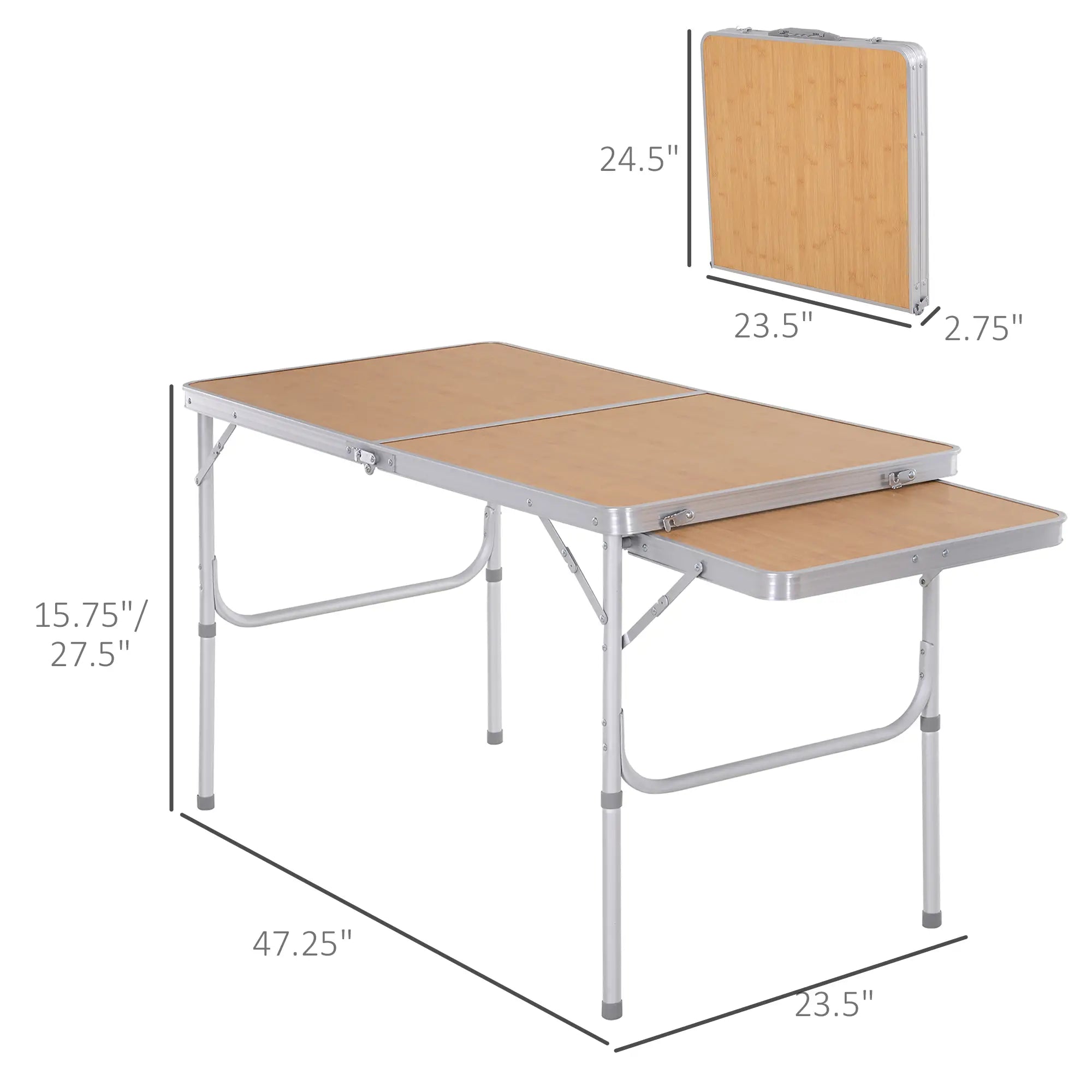 4ft Outdoor Aluminum Folding Table, Adjustable Height, Lightweight, Portable Picnic Tables & Camping Chairs at Gallery Canada