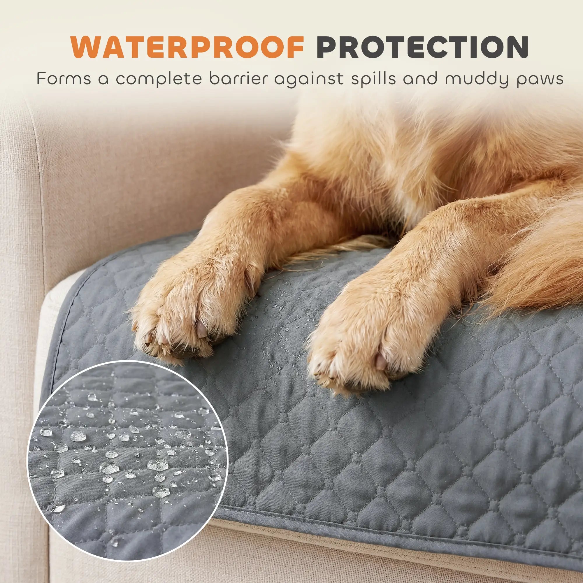 Waterproof Sofa Cover, 3 Seater, Non Slip, Elastic Straps Dog Sofas at Gallery Canada