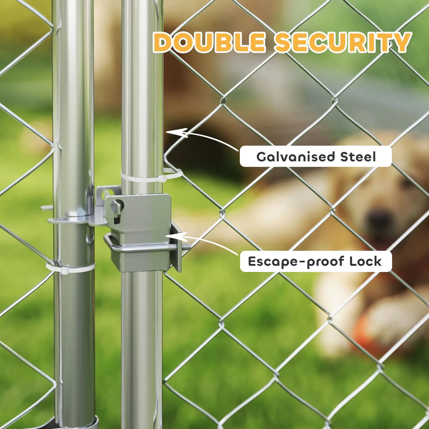Outdoor Dog Run, Adjustable Bowls, Waterproof Cover, 19.7' x 7.5' x 7.5' Houses, Kennels & Pens at Gallery Canada