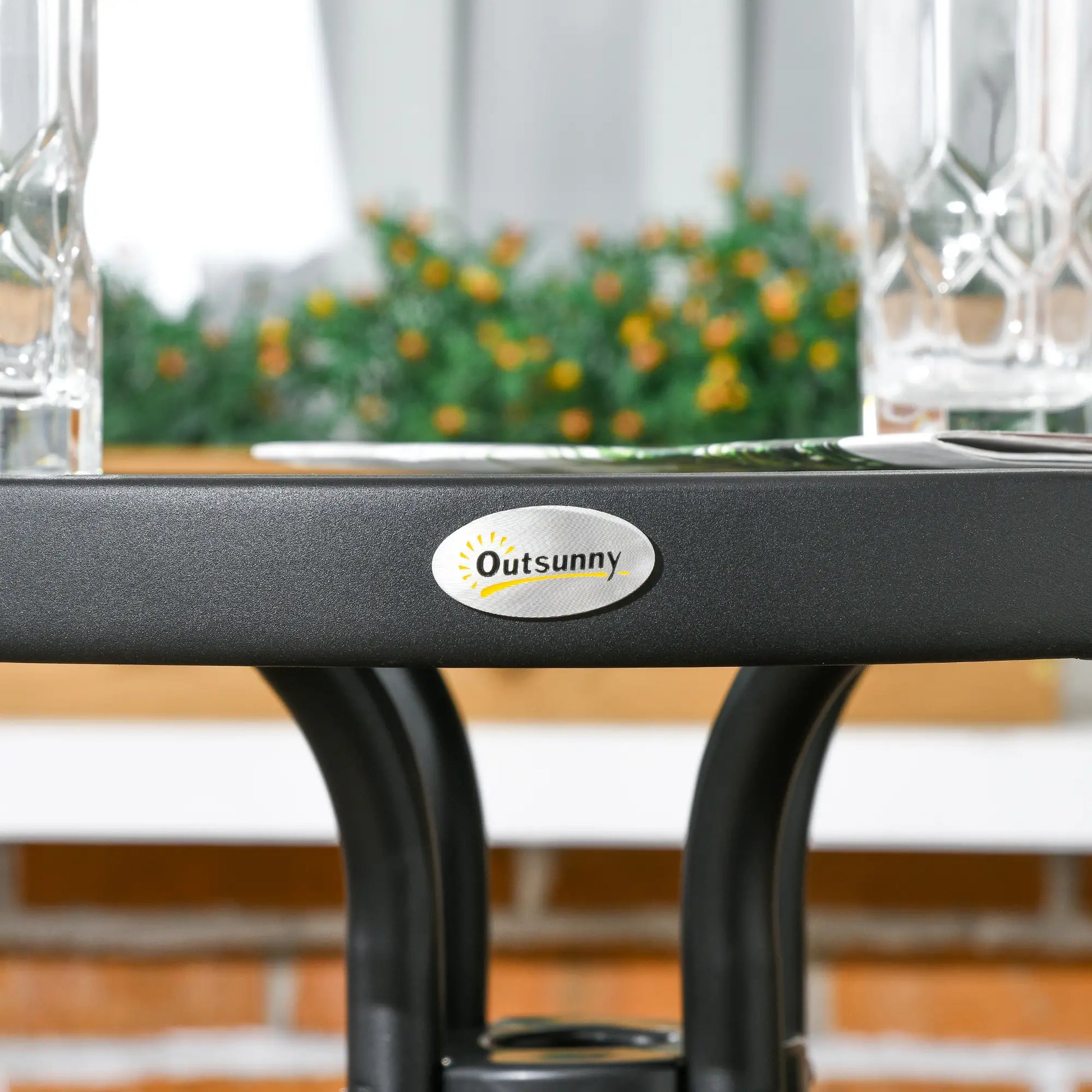 3-Piece Outdoor Wicker Set, 2 Stackable Chairs, Glass Table, Black Bistro Sets at Gallery Canada