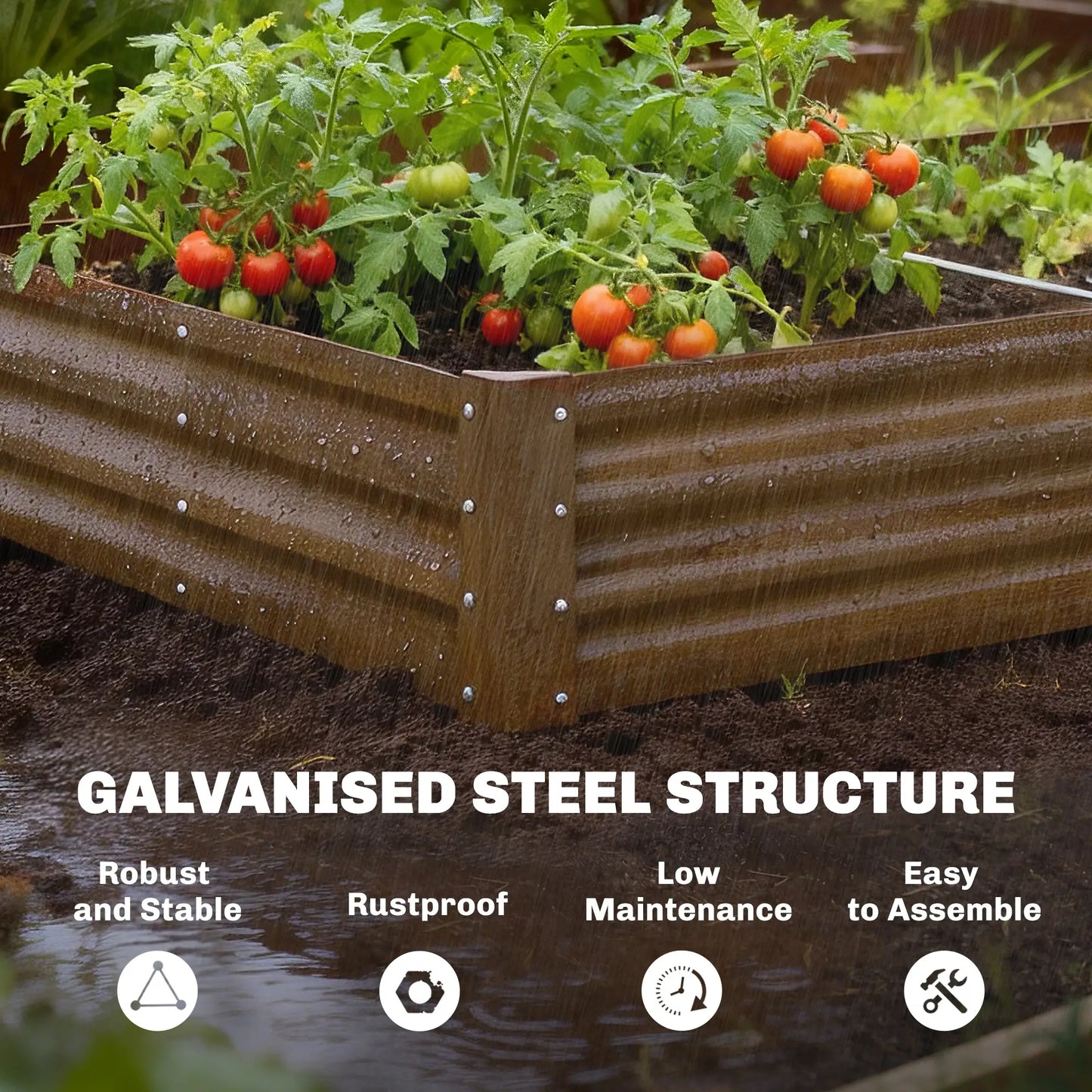 6 x 3 x 1ft Galvanized Raised Garden Bed, Reinforced Outdoor Planter Box Galvanized Planter Boxes at Gallery Canada