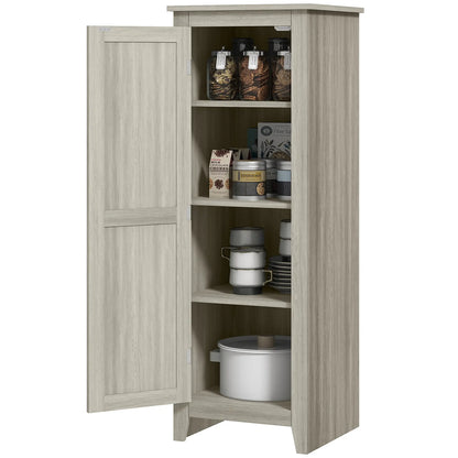 48" Kitchen Pantry Cabinet, Barn Door, Adjustable Shelves, Grey Wood Grain, Grey Kitchen Pantry Cabinets at Gallery Canada