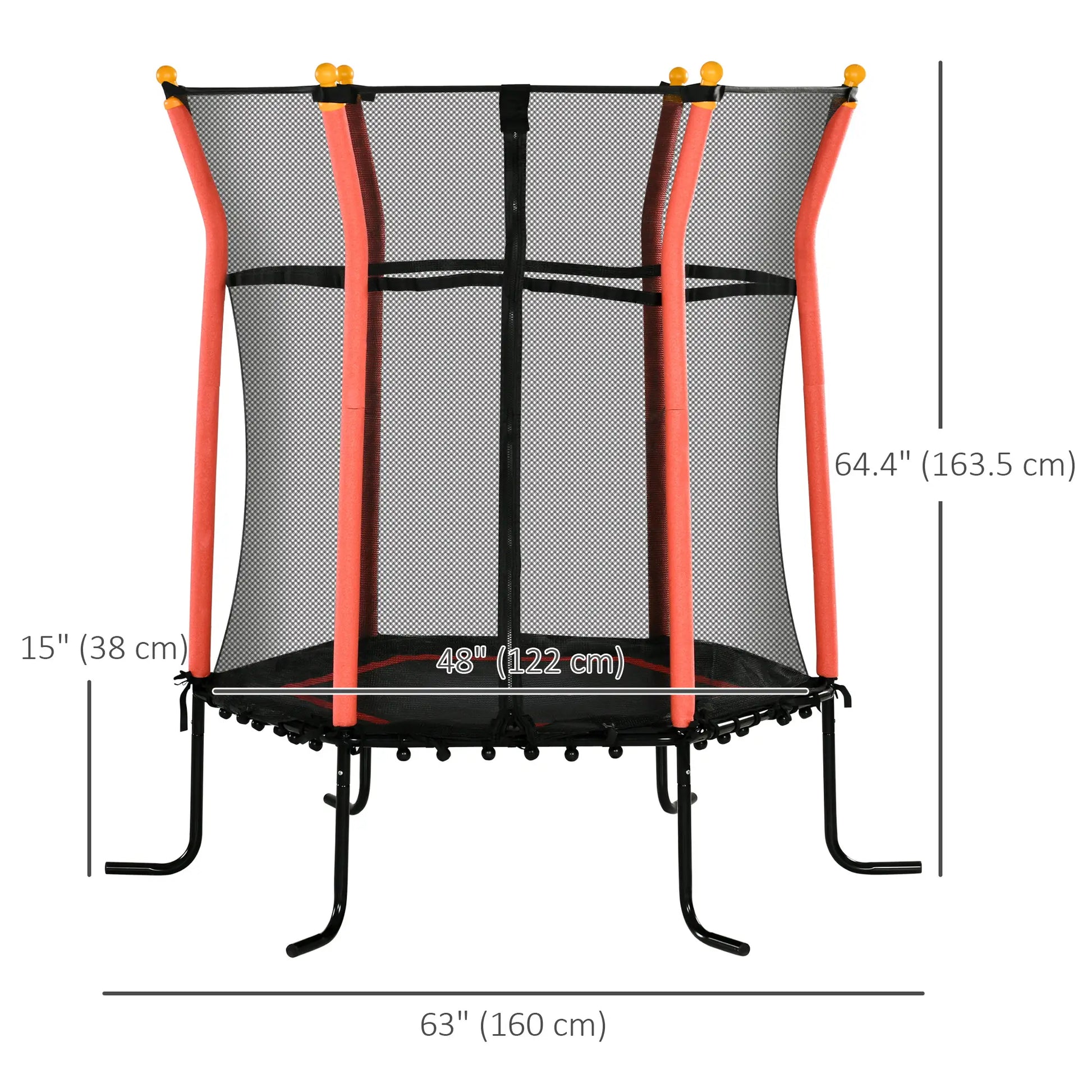64" Kids Trampoline, Indoor Outdoor, Enclosure Net, Red Trampolines at Gallery Canada
