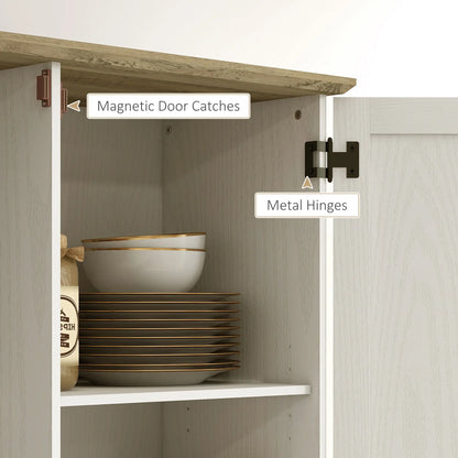 70" Tall Kitchen Pantry Cabinet, Adjustable Shelves, Cream White Kitchen Pantry Cabinets at Gallery Canada