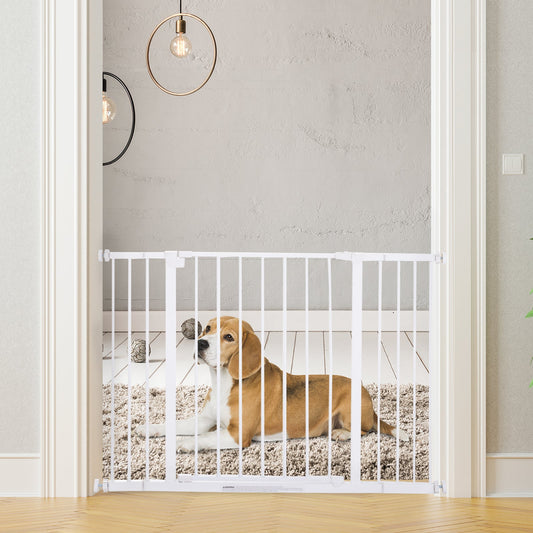 Pressure Fit Dog Gate Pet Barrier for stairs doorway, 29.9''- 42.1'' Width White - Gallery Canada