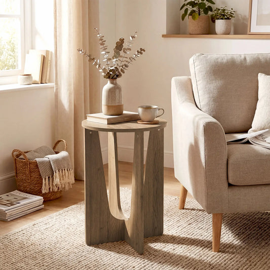 Round Side Table, Compact End Table, Curved Legs Side Tables Options at Gallery Canada