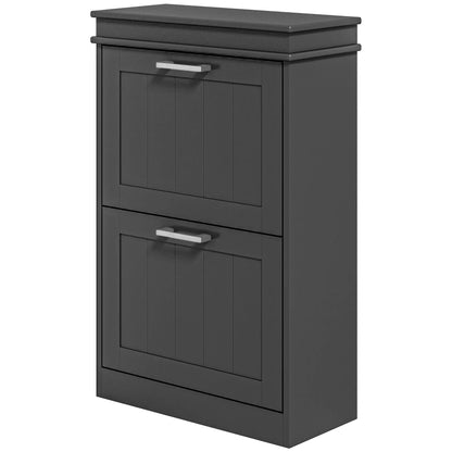 Shoe Storage Cabinet, 2 Flip Drawers, Adjustable Shelves, 10 Pairs, Black Shoe Storage Cabinets & Racks Black at Gallery Canada