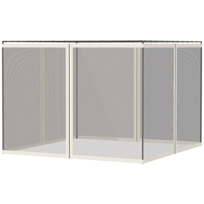 Mosquito Netting For Gazebo, 10' x 13', Black Screen Walls With Zippers, Black Gazebo Sidewalls Black, White at Gallery Canada