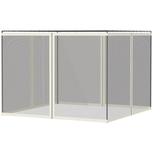 Mosquito Netting For Gazebo, 10' x 13', Black Screen Walls With Zippers, Black Gazebo Sidewalls Black, White at Gallery Canada
